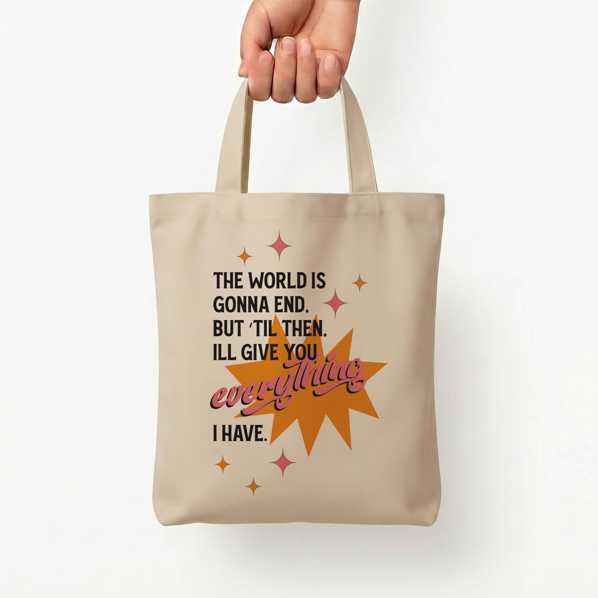 The World Is Gonna End - Fender Tote Bag — Natural / Small
