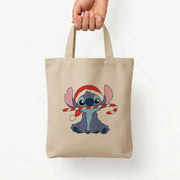 Cute Blue Alien Candycane Tote Bag 5