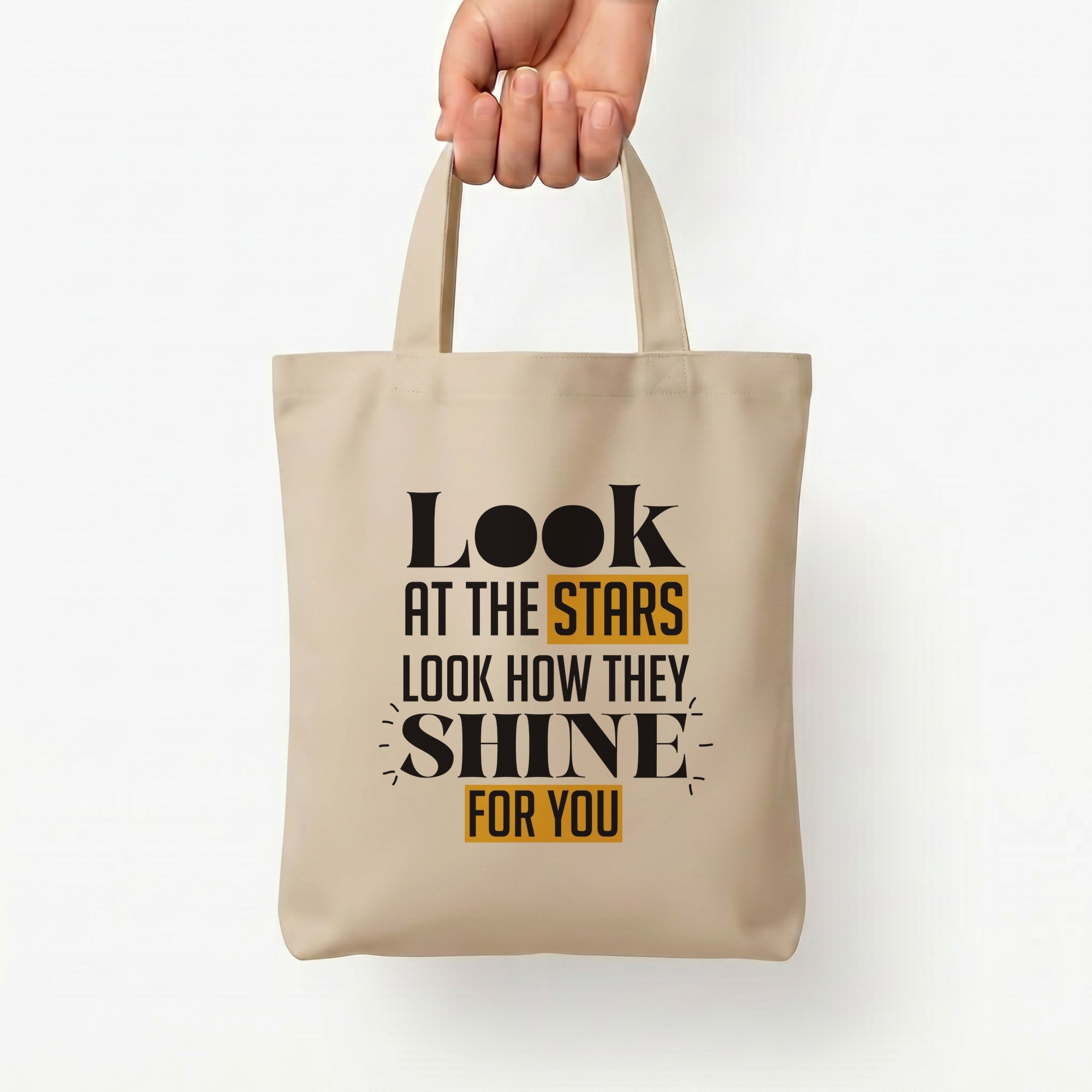 Look At The Stars Tote Bag — Natural / Small