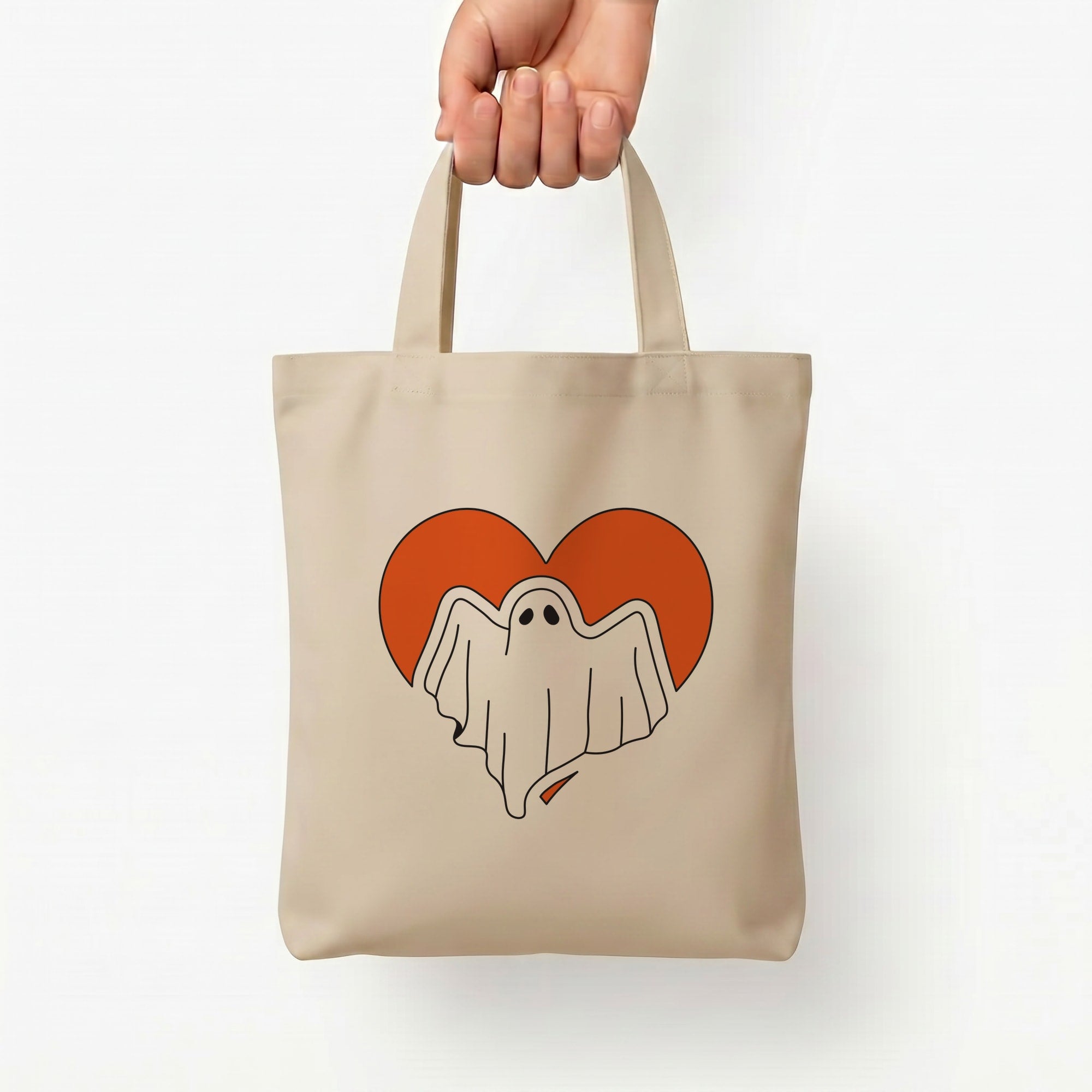 Ghost Heart  Tote Bag — Natural / Small