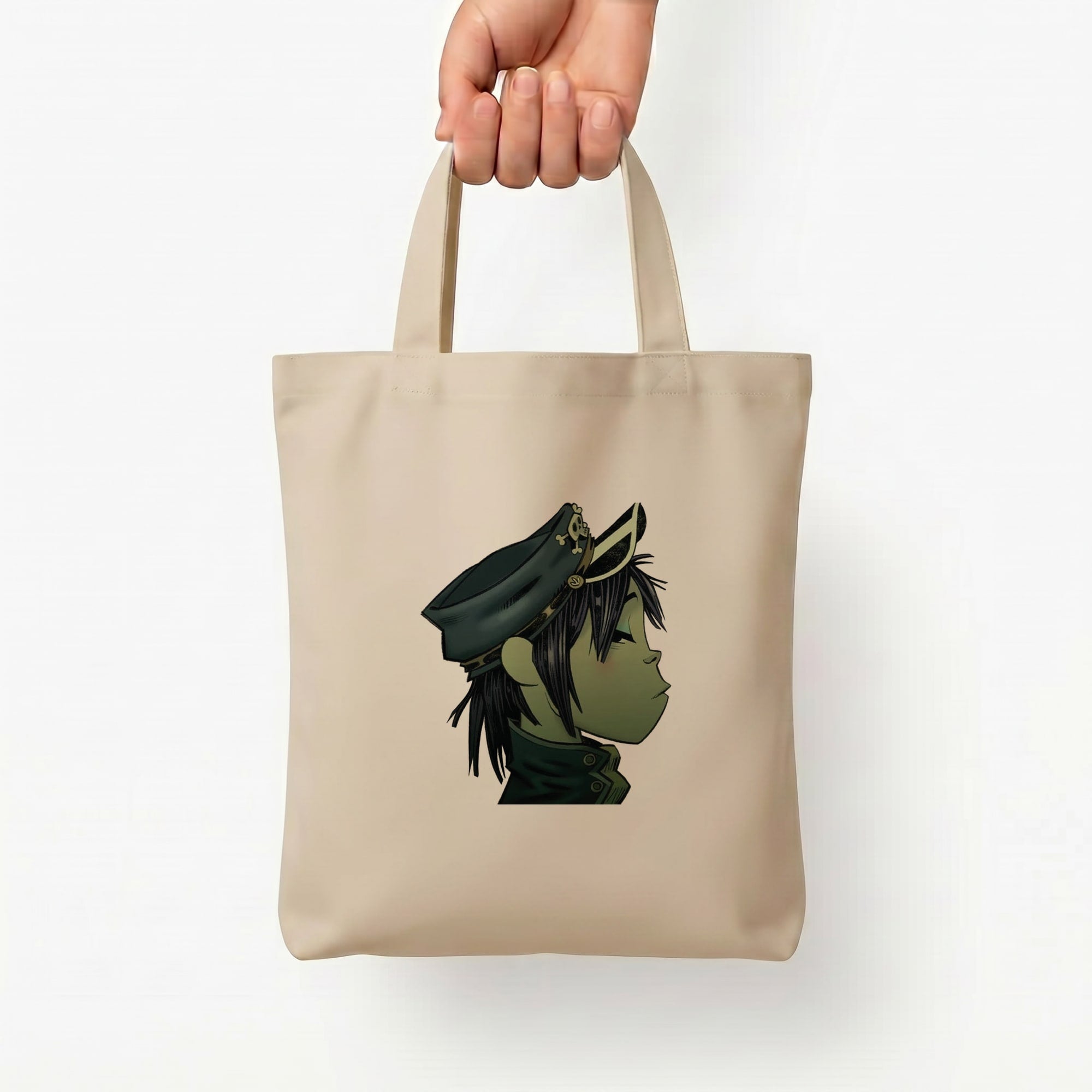 Green 2d Tote Bag — Natural / Small
