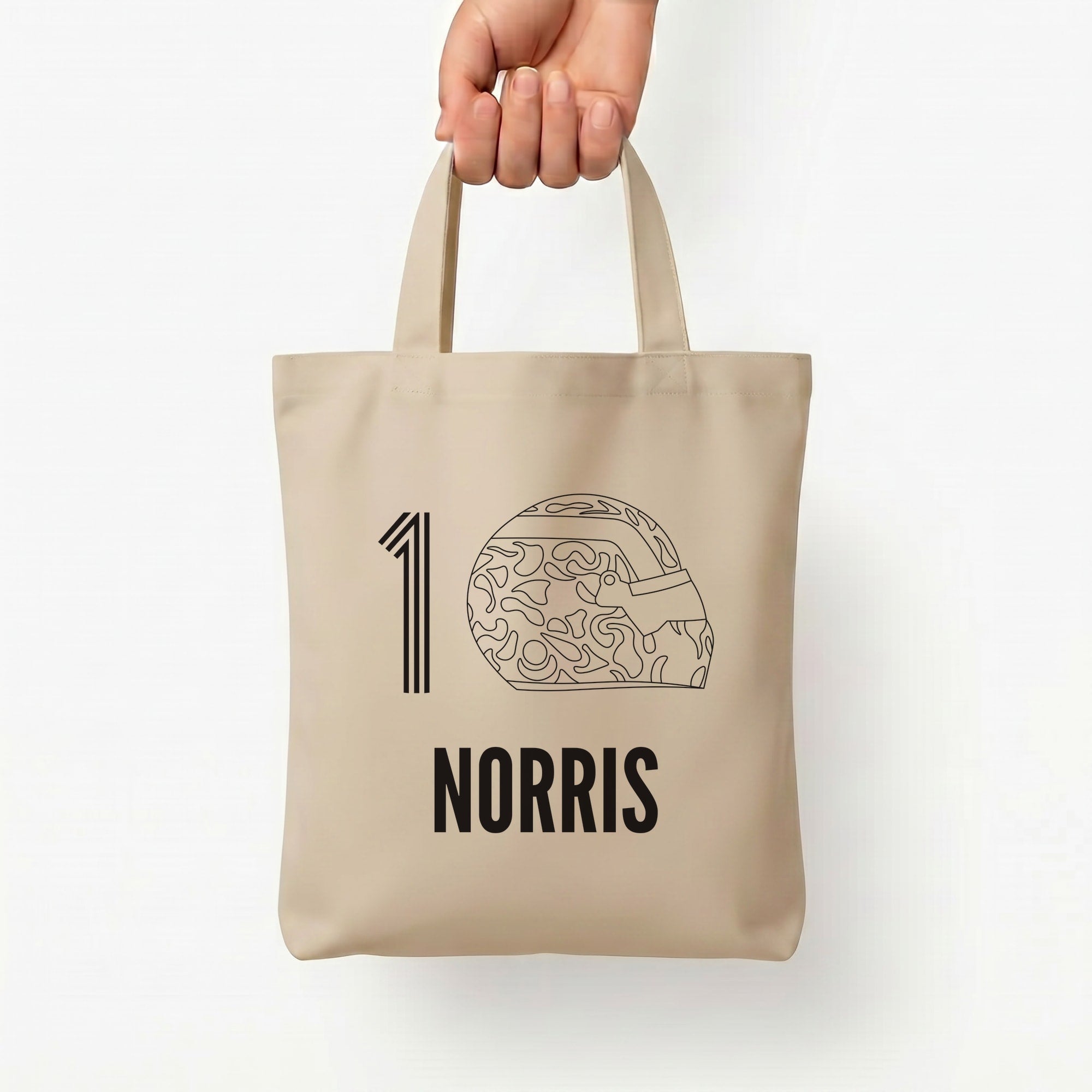 Norris Helmet 2026 Tote Bag — Natural / Small