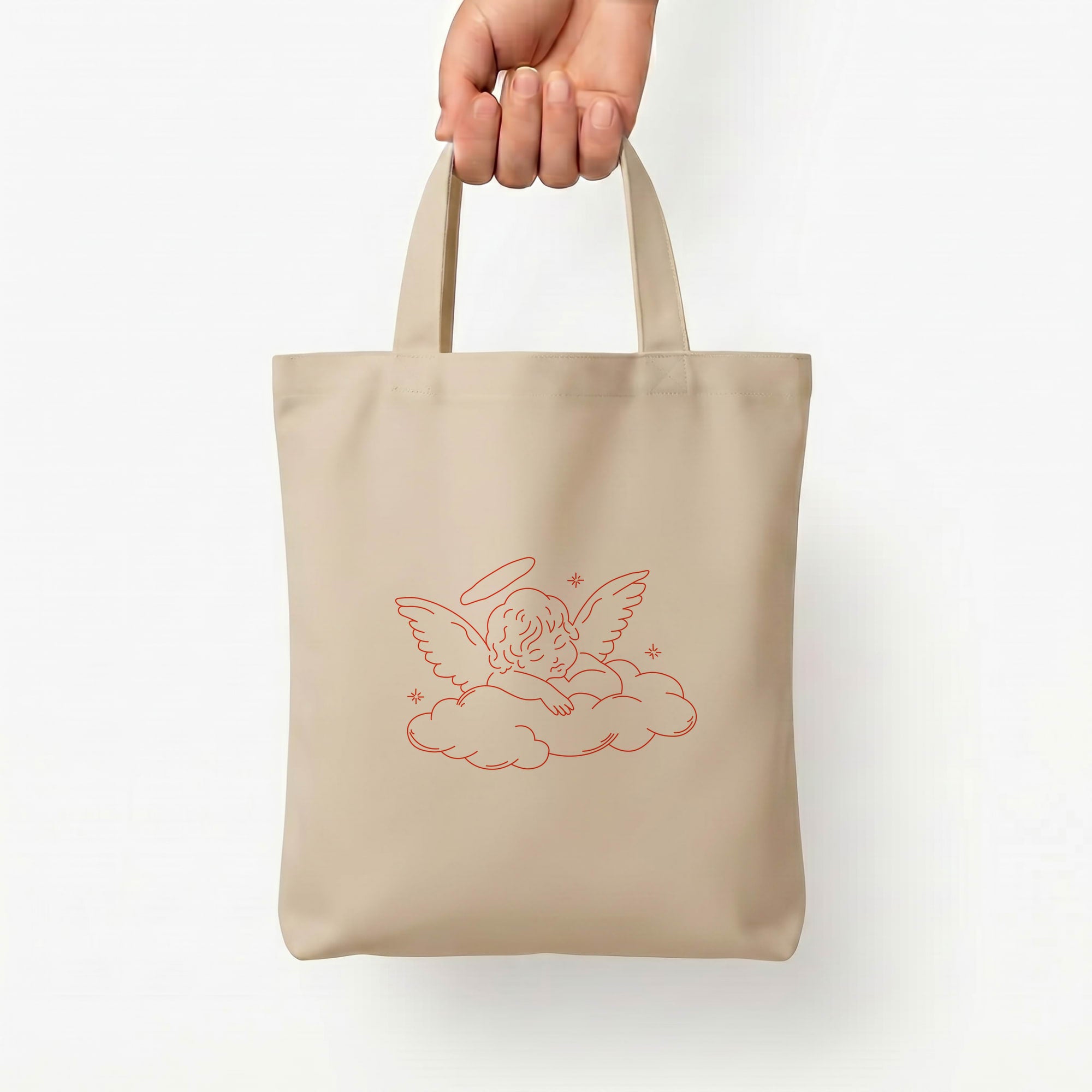 Angel - Clean Girl Aesthetic Tote Bag — Natural / Small