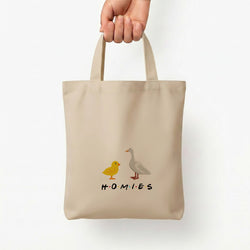Homies Chick And Duck Tote Bag — Natural / Small