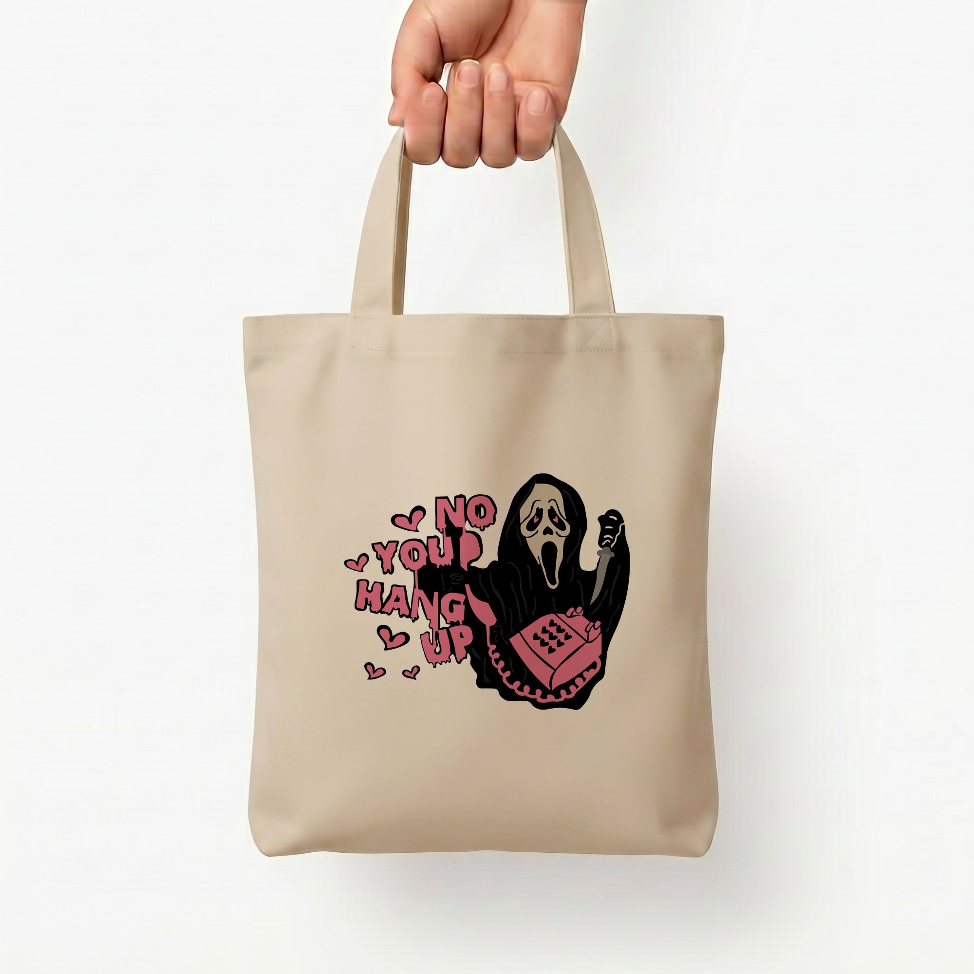 No You Hang Up - Halloween Tote Bag — Natural / Small