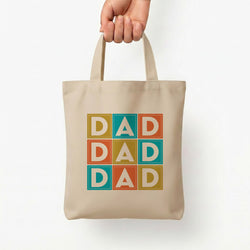 Dad Cubes Tote Bag — Natural / Small