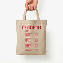 K-Pop Band World Tour List 2026 Tote Bag — Natural / Small