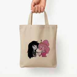 Marceline And Bubblegum Tote Bag — Natural / Small