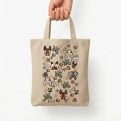 Bones and dogs - Dog Patterns Tote Bag — Natural / Small