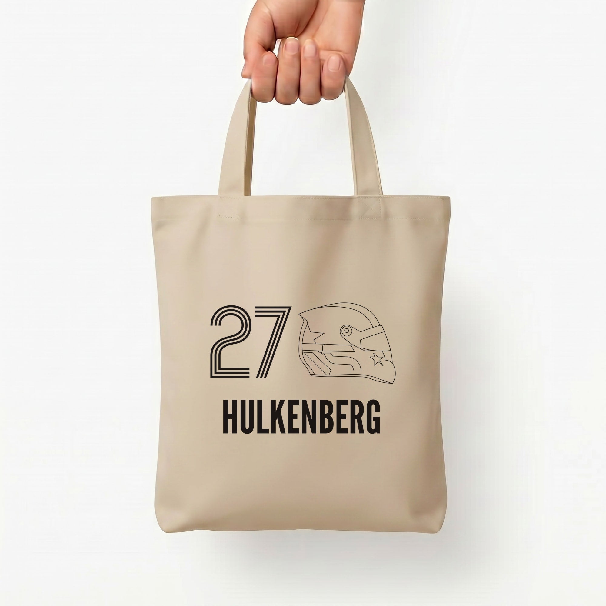 Hulkenberg Helmet 2026 Tote Bag — Natural / Small