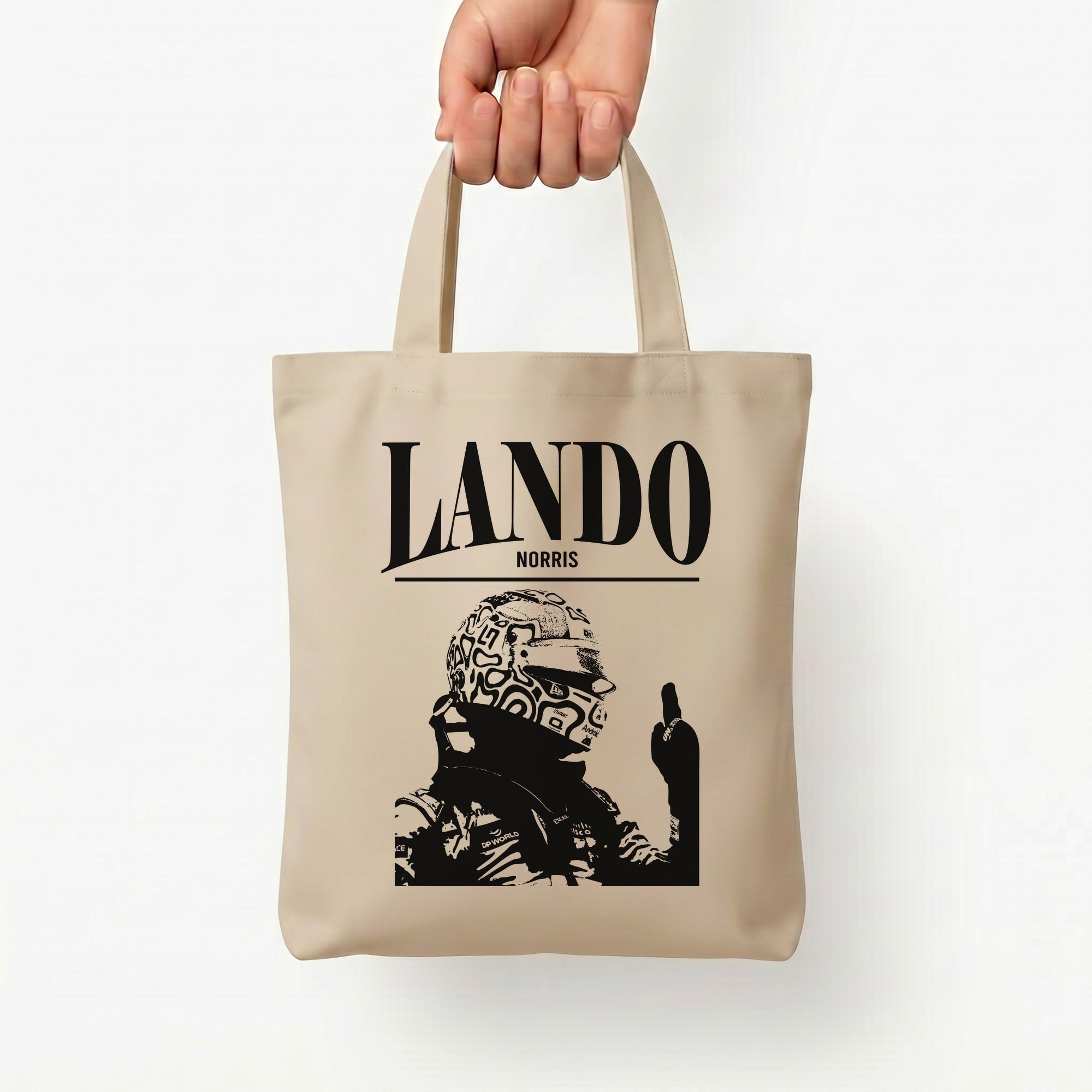 Lando Black And Green  Tote Bag — Natural / Small