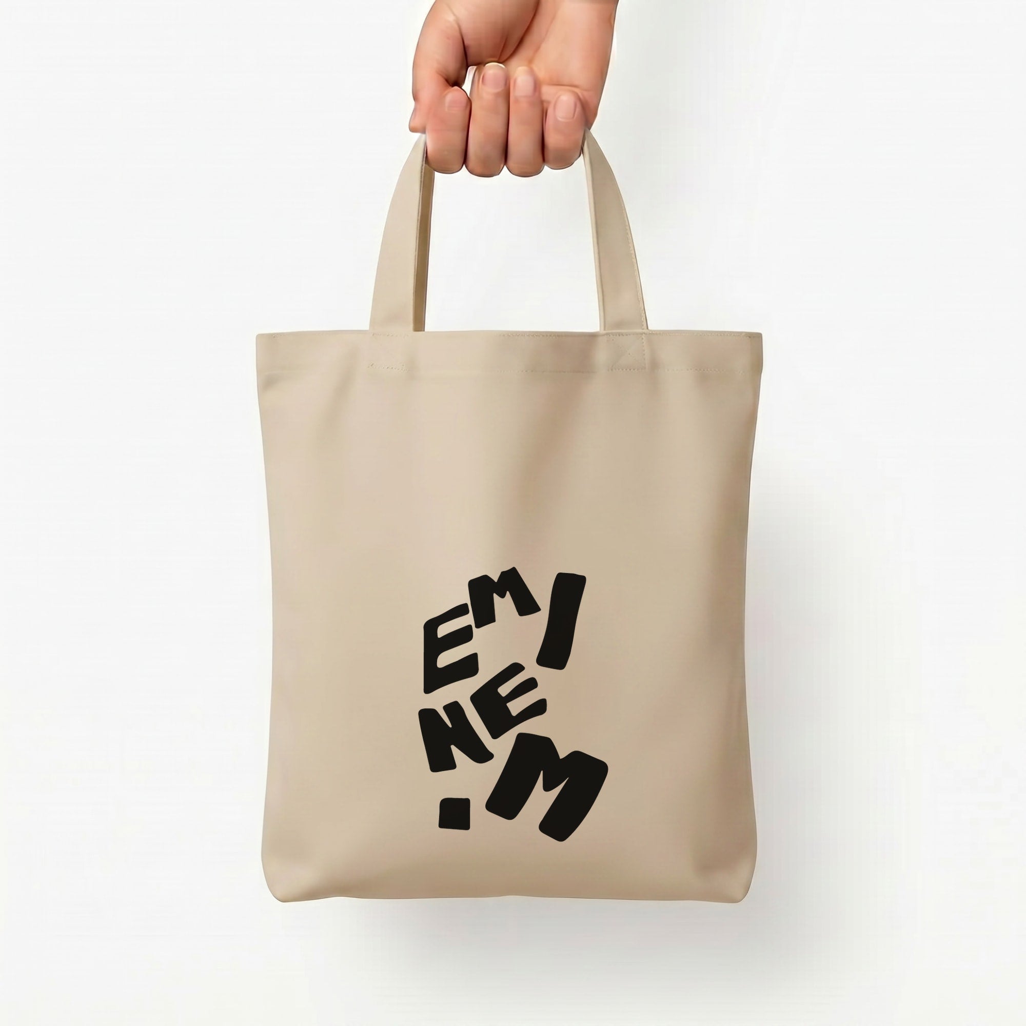Text Tote Bag — Natural / Small