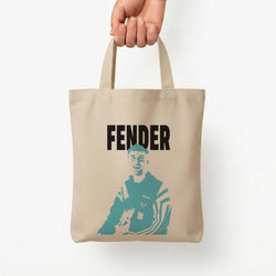 Fender Silhouette Blue Tote Bag — Natural / Small