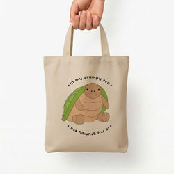 Grumpy Era Turtle Tote Bag — Natural / Small