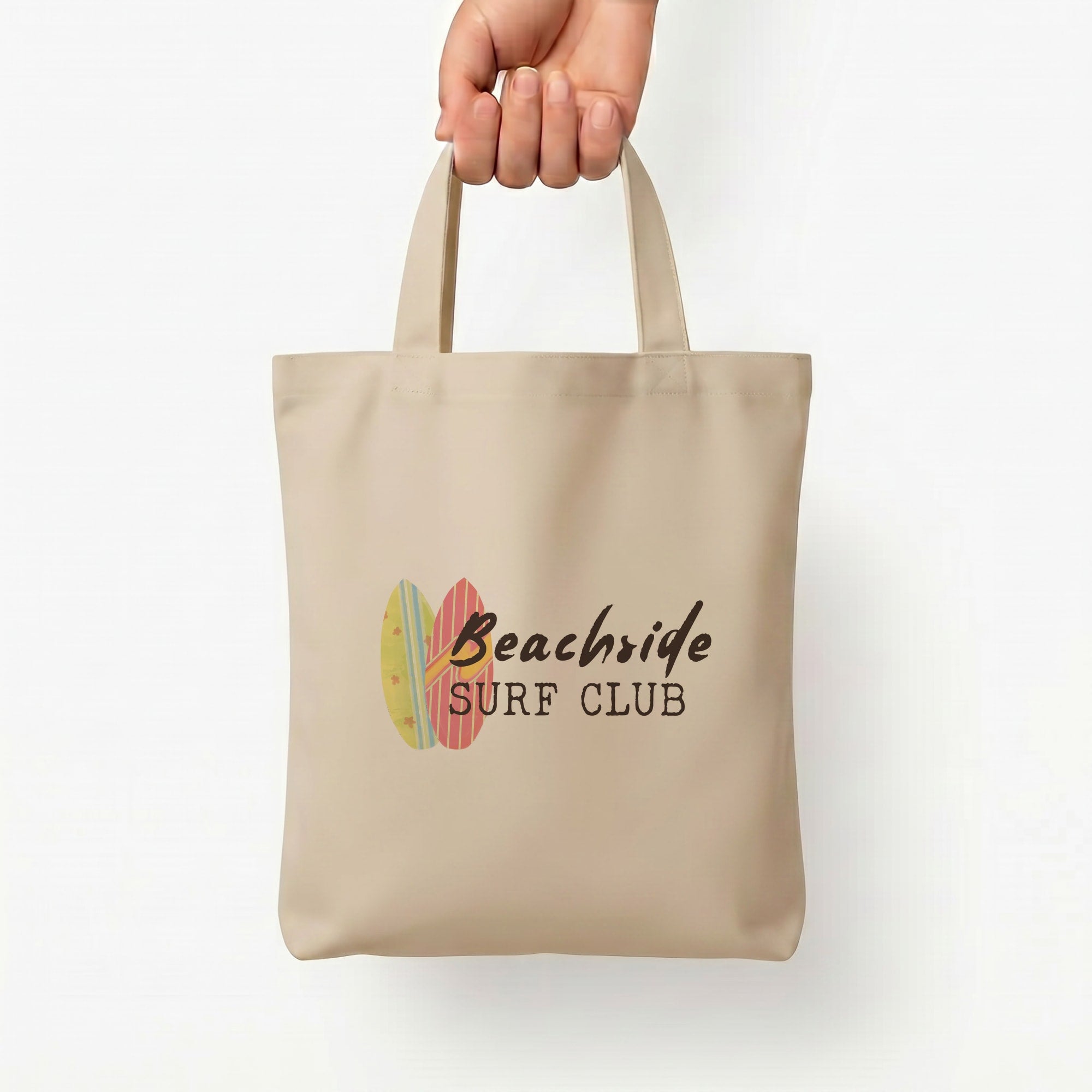Beachside Surf Club Tote Bag — Natural / Small