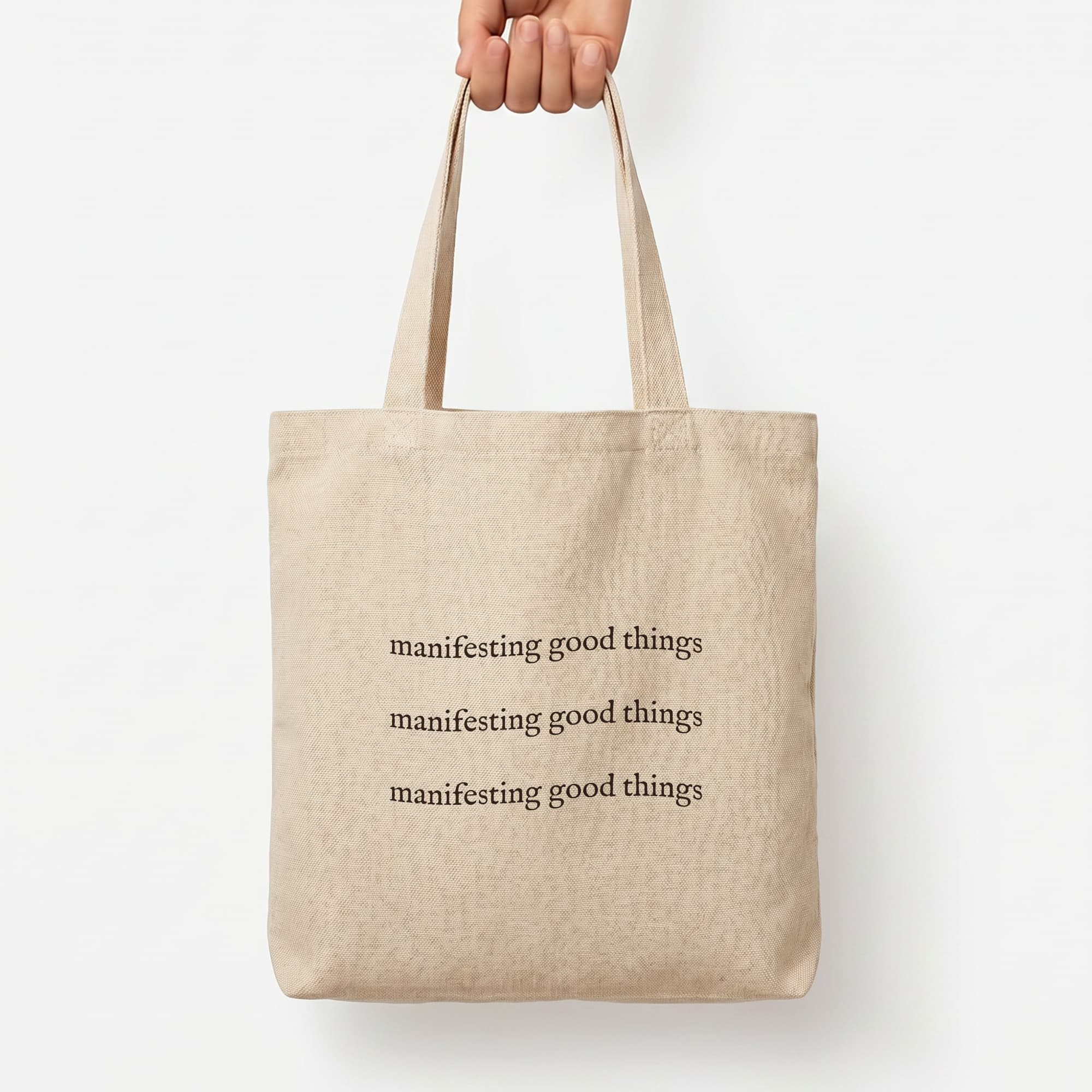 Manifesting Good Things Tote Bag — Natural / Large