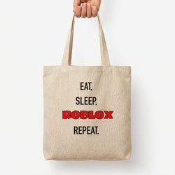 Eat, sleep, repeat Tote Bag — Natural / Large