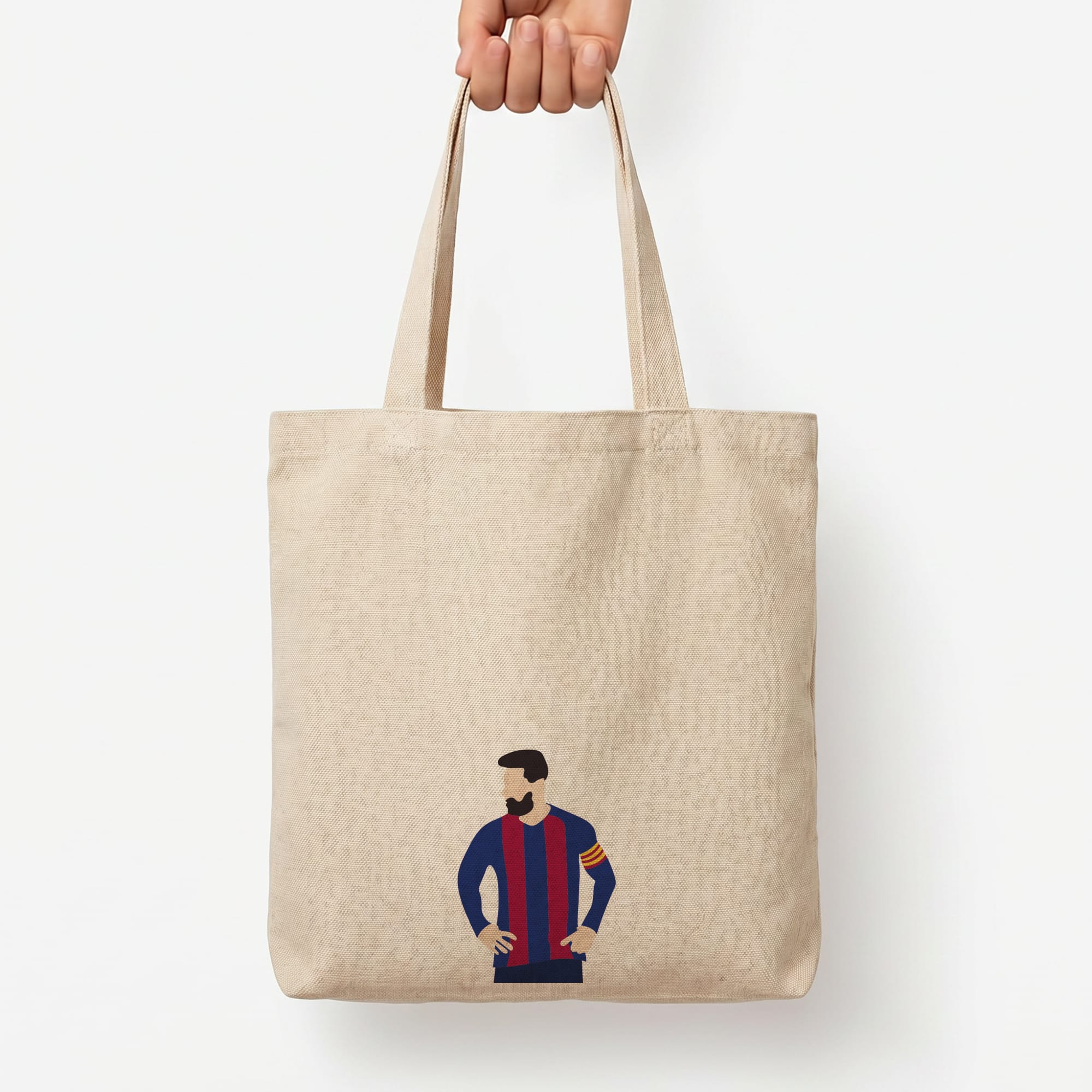 Messi Barca Tote Bag — Natural / Large