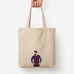 Messi Barca Tote Bag — Natural / Large