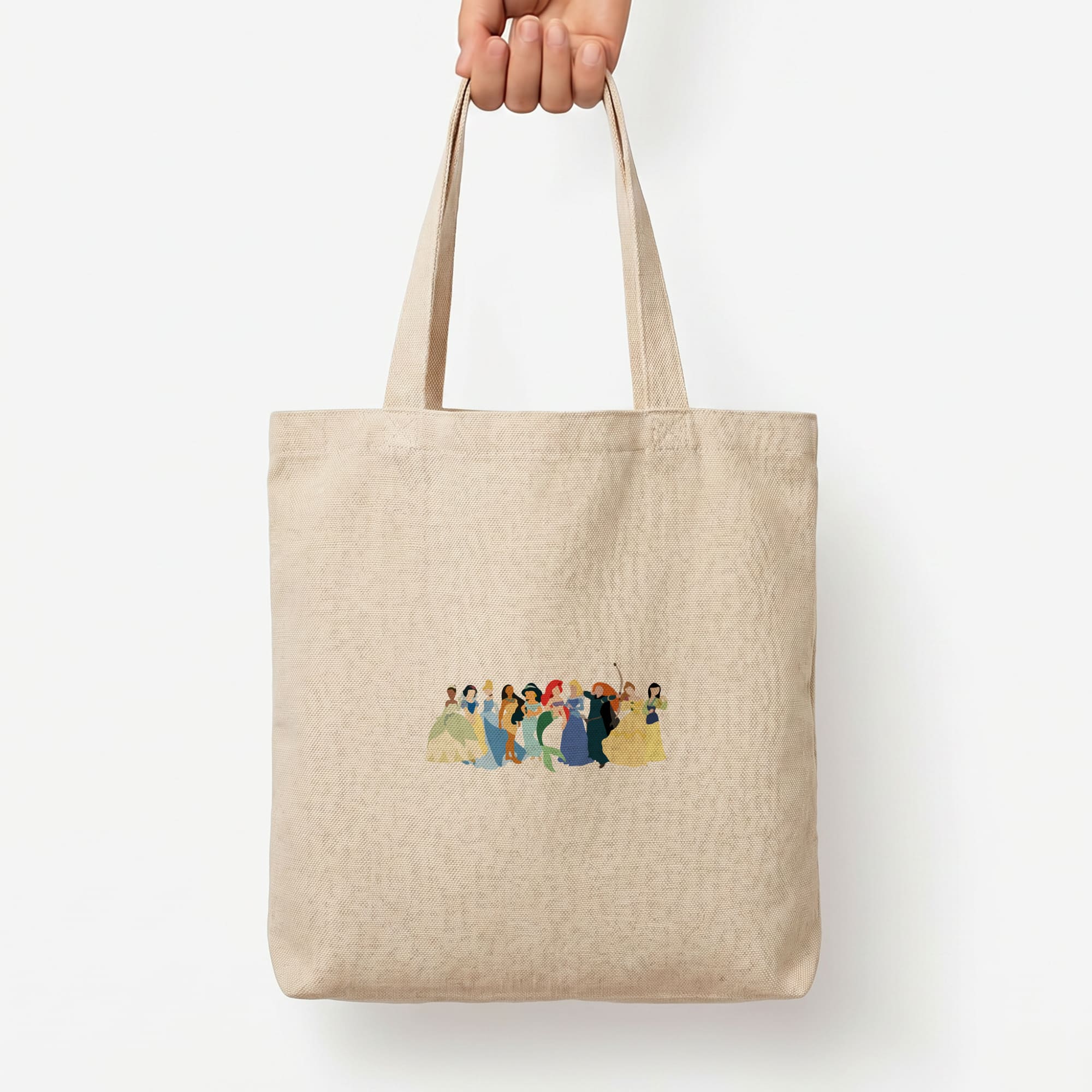 Fairytale Princesses Cast Tote Bag — Natural / Large