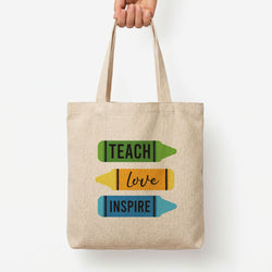 Teach, Love, Inspire Tote Bag — Natural / Large