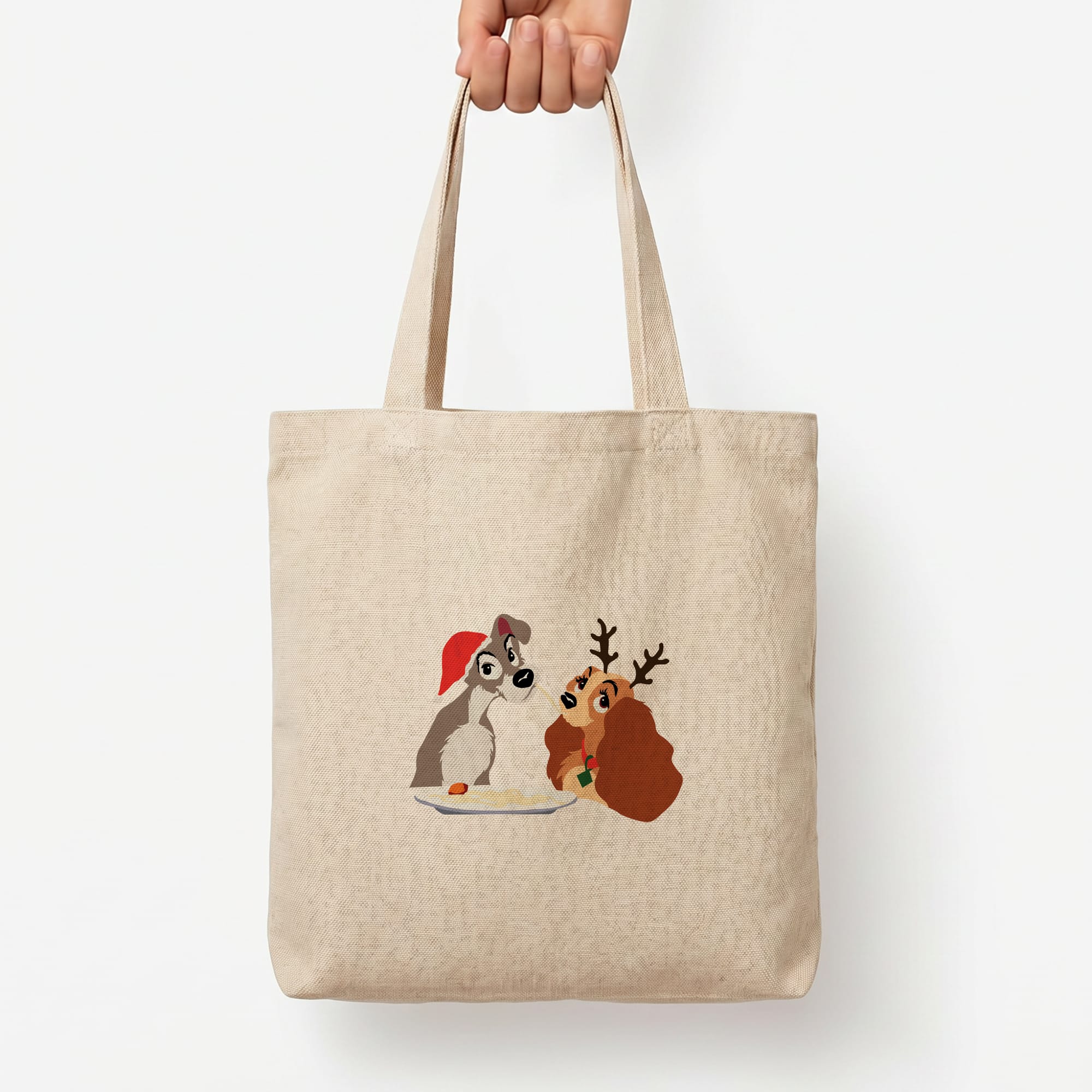 Christmas Lady Tote Bag — Natural / Large
