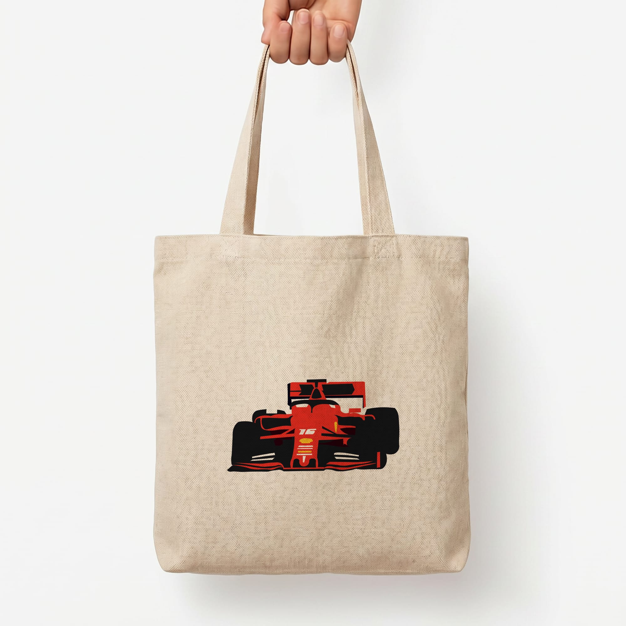 F1 Car  Tote Bag — Natural / Large