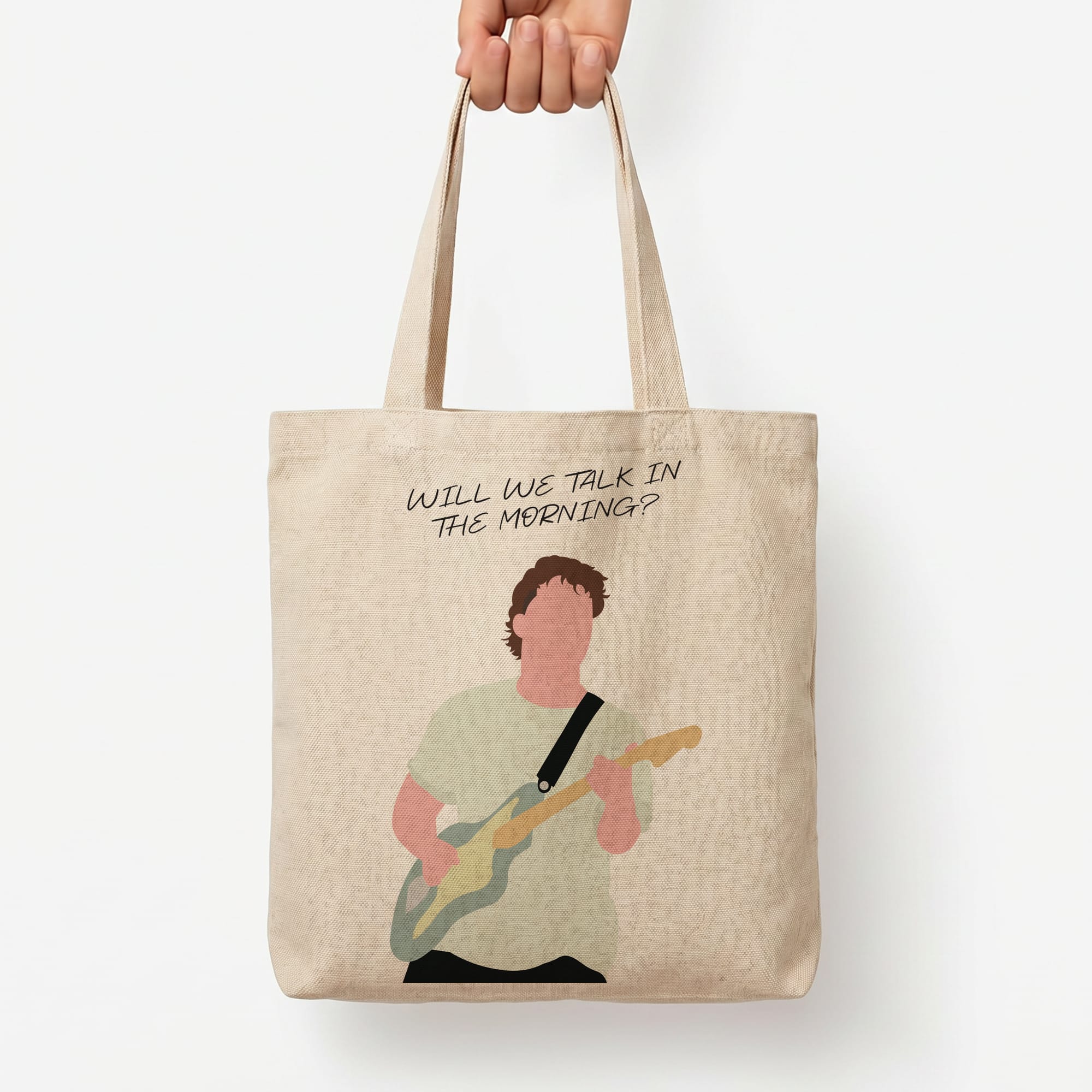 Will We Talk In The Morning Yellow Tote Bag — Natural / Large
