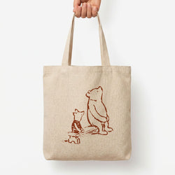 Winnie & Pig Tote Bag — Natural / Large