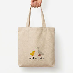 Homies Chick And Duck Tote Bag — Natural / Large