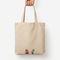 Mario And Luigi Tote Bag — Natural / Large