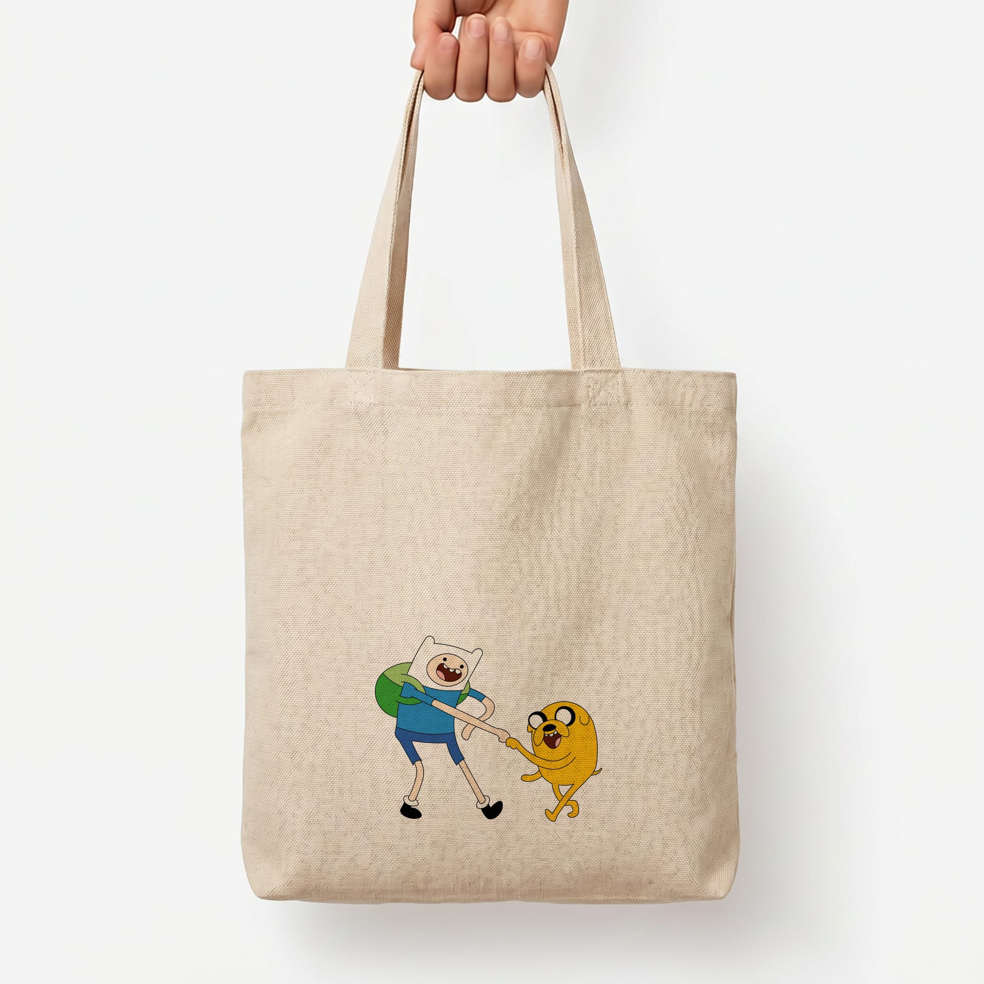 Jake The Dog And Finn The Human Tote Bag — Natural / Large