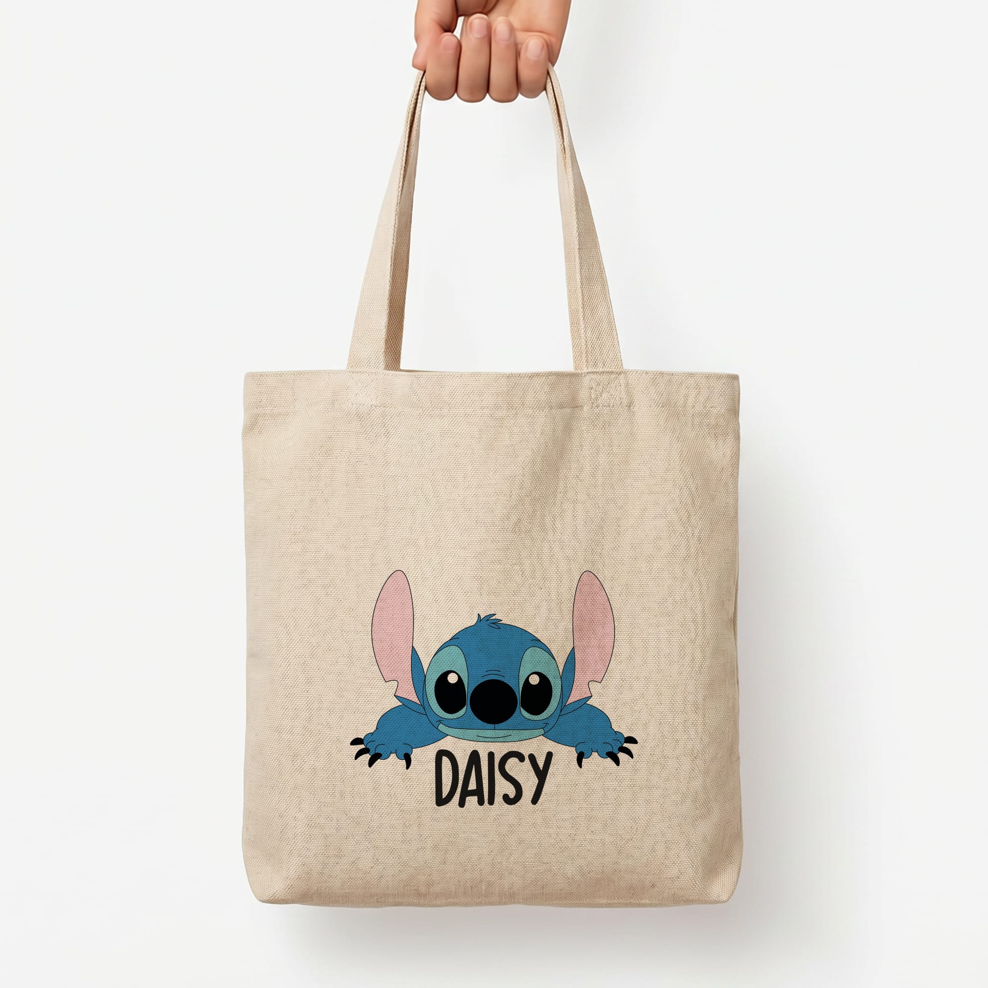 Blue Alien - Personalised Disney Tote Bag — Natural / Large