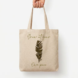 Grow At Your Own Pace Fern Tote Bag — Natural / Large