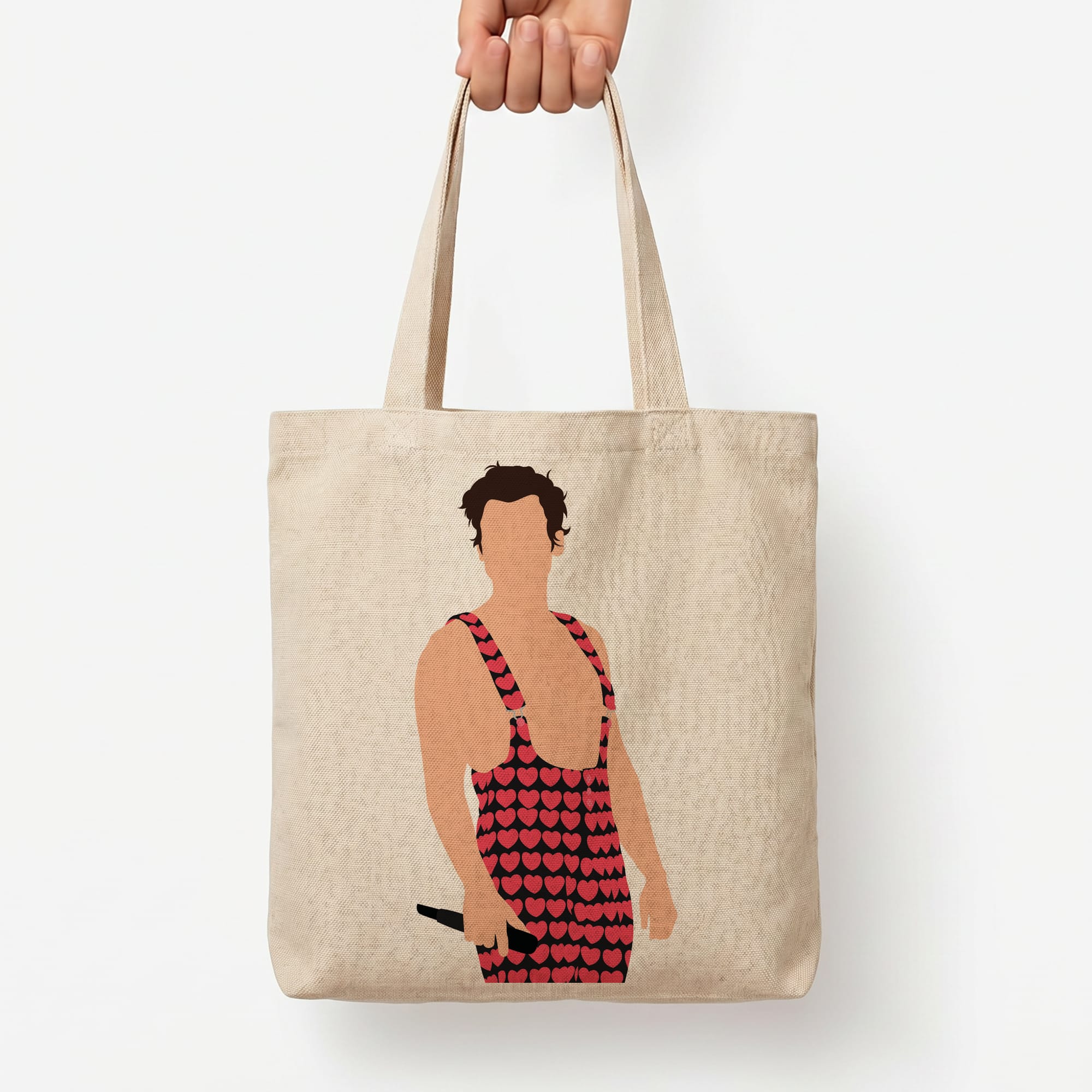 Harry Heart Jumpsuit Tote Bag — Natural / Large