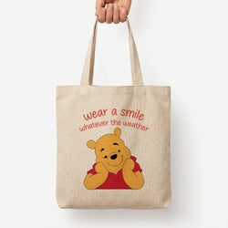 Wear A Smile Whatever The Weather  Tote Bag — Natural / Large