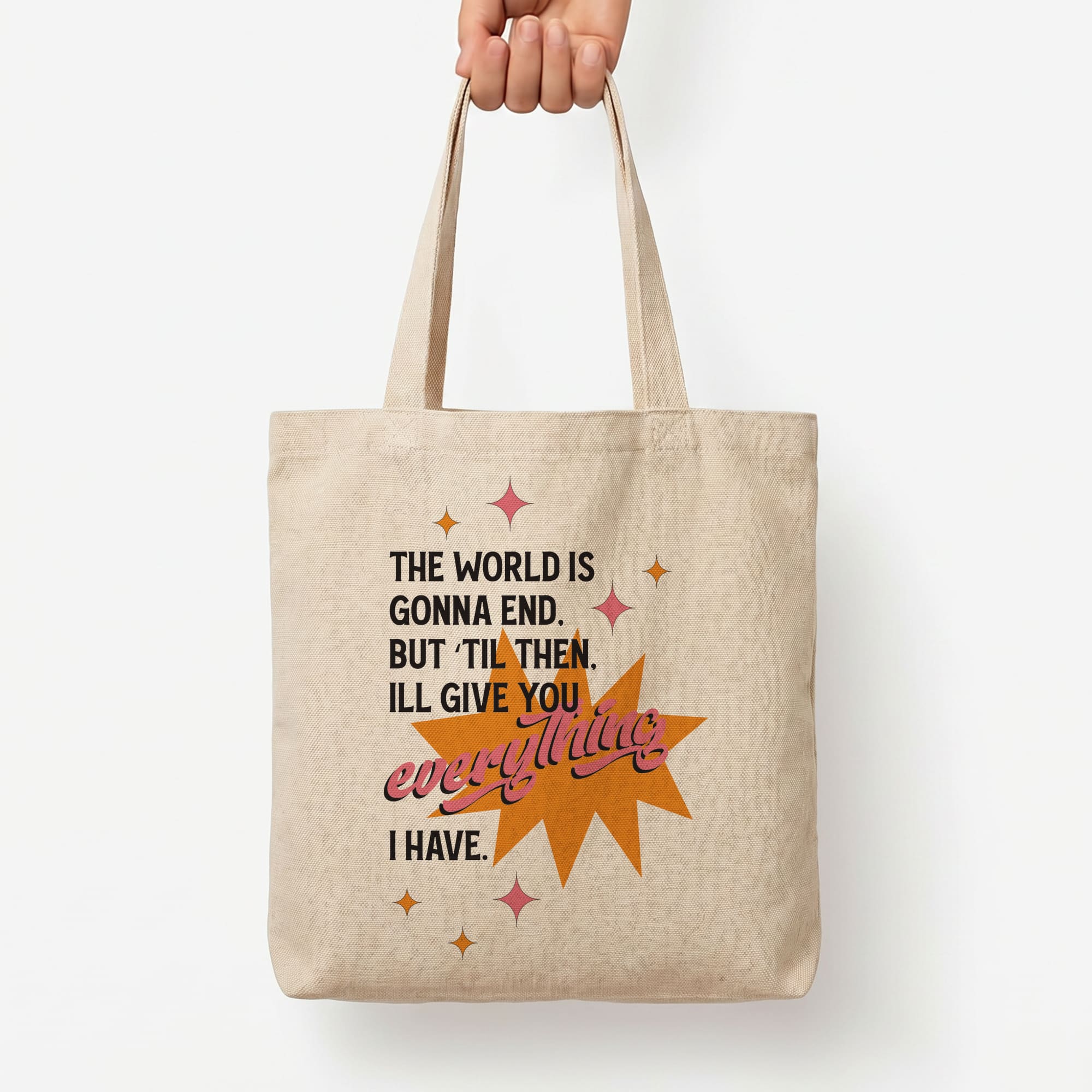 The World Is Gonna End - Fender Tote Bag — Natural / Large