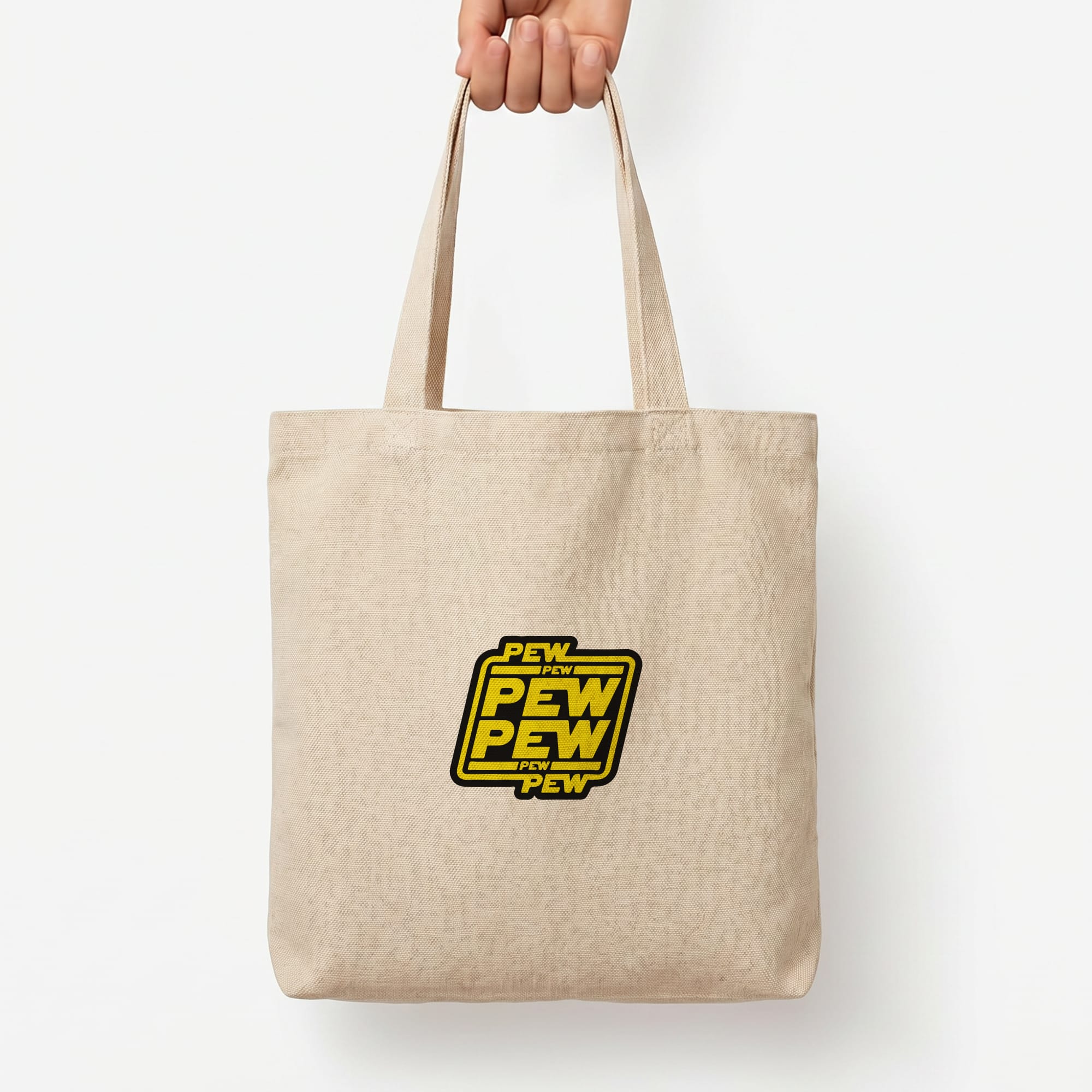 Pew Pew Tote Bag — Natural / Large