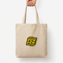 Pew Pew Tote Bag — Natural / Large