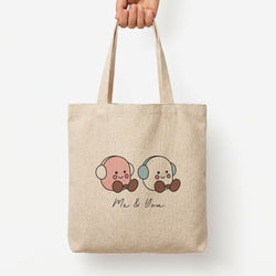 Cute Christmas Marshmellow Plushies Tote Bag — Natural / Large