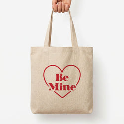 Be Mine Stripey Tote Bag — Natural / Large
