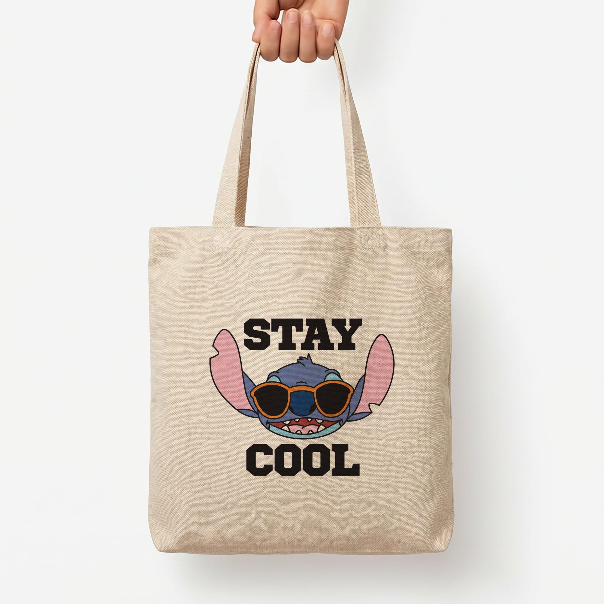 Stay Cool Blue Alien Tote Bag — Natural / Large