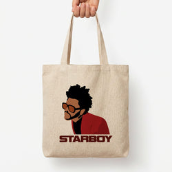 Starboy Singer Title Tote Bag — Natural / Large