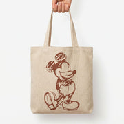 Sketched Mouse Outline Beige  Tote Bag 3