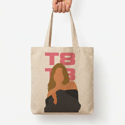 T8 Pink  Tote Bag — Natural / Large