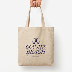 Stripes Cousin Beach Tote Bag — Natural / Large