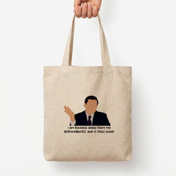 I Am Running Away From My Responsibilities Tote Bag — Natural / Large