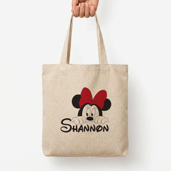 Minnie Mouse - Personalised Fairytale Tote Bag — Natural / Large