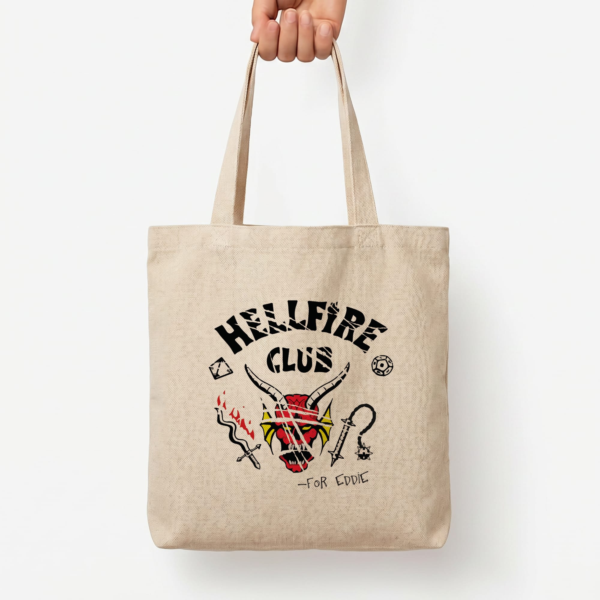 Torn Hellfire Club Tote Bag — Natural / Large
