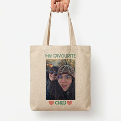My Favourite Child - Personalised Mother's Day Tote Bag — Natural / Large